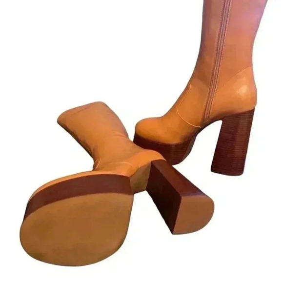 Free People x Jeffrey Campbell Timewarp Platform Heeled Knee High Boot Size 9.5 - Picture 8 of 9